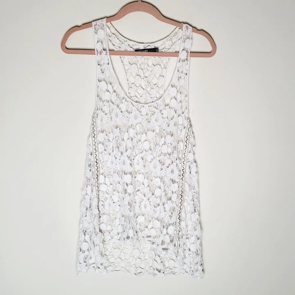 Origami by Vivien Ivory Crochet Sleeveless Top - Picture 3 of 5